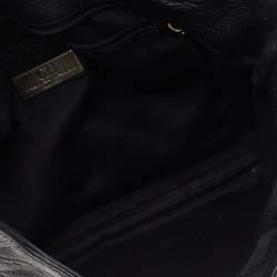 Pre Owned Carolina Herrera Black Monogram Embossed Leather Audrey Shoulder Bag