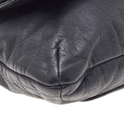 Pre Owned Carolina Herrera Black Monogram Embossed Leather Audrey Shoulder Bag