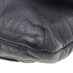 Pre Owned Carolina Herrera Black Monogram Embossed Leather Audrey Shoulder Bag