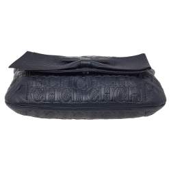 Pre Owned Carolina Herrera Black Monogram Leather Audrey Shoulder Bag