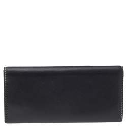 Pre Owned Carolina Herrera Black Leather Continental Wallet