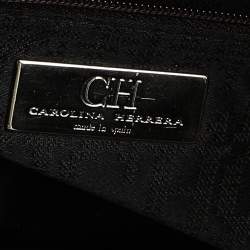 Pre Owned Carolina Herrera Mustard Yellow Leather Tote