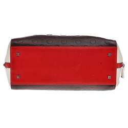 Pre Owned Carolina Herrera Multicolor Leather Logo Charm Satchel