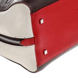 Pre Owned Carolina Herrera Multicolor Leather Logo Charm Satchel