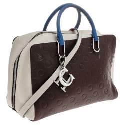 Pre Owned Carolina Herrera Multicolor Leather Logo Charm Satchel