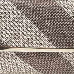 Pre Owned Carolina Herrera Multicolor Monogram Satin And Leather Top Handle Bag