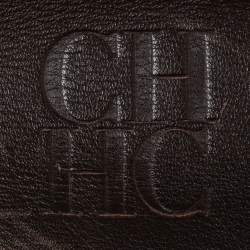 Pre Owned Carolina Herrera Dark Brown Leather Matryoshka Tote