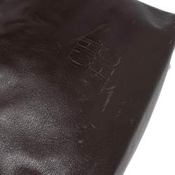 Pre Owned Carolina Herrera Dark Brown Leather Matryoshka Tote