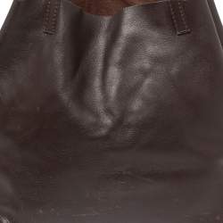 Pre Owned Carolina Herrera Dark Brown Leather Matryoshka Tote