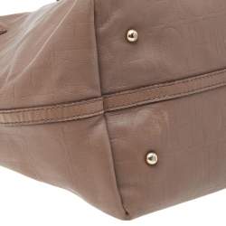 Pre Owned Carolina Herrera Beige Monogram Leather Matryoshka Tote