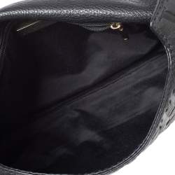 Pre Owned CH Carolina Herrera Black Monogram Leather Audrey Shoulder Bag