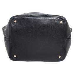 Pre Owned Carolina Herrera Black Leather Top Zip Shopper Tote