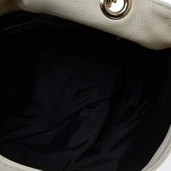 Pre Owned Carolina Herrera White Monogram Embossed Leather Audrey Shoulder Bag