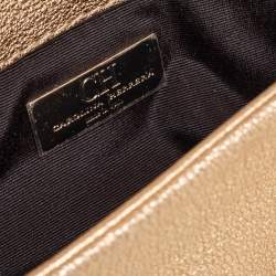 Pre Owned Carolina Herrera Metallic Gold Quilted Leather Flap Chain Shoulder Bag