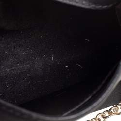 Pre Owned Carolina Herrera Black/White Leather Small Minuetto Top Handle Bag