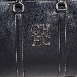 Pre Owned Carolina Herrera Black Leather Medium Matteo Tote