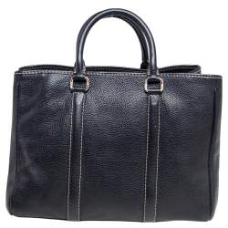 Pre Owned Carolina Herrera Black Leather Medium Matteo Tote