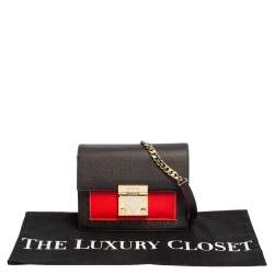 Pre Owned Carolina Herrera Brown/Red Small Carry on Bandoulière Bag