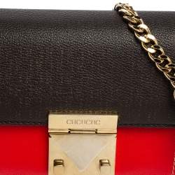 Pre Owned Carolina Herrera Brown/Red Small Carry on Bandoulière Bag