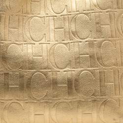 Pre Owned Carolina Herrera Gold Monogram Leather Matryoshka Tote