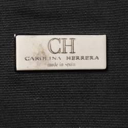 Pre Owned Carolina Herrera Black Signature Canvas and Leather Trim Tote
