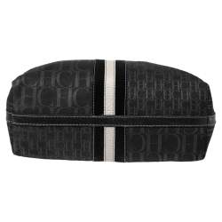 Pre Owned Carolina Herrera Black Signature Canvas and Leather Trim Tote