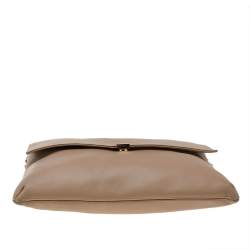 Pre Owned Carolina Herrera Beige Leather Shoulder Bag