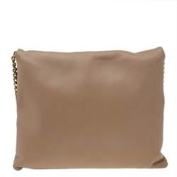 Pre Owned Carolina Herrera Beige Leather Shoulder Bag