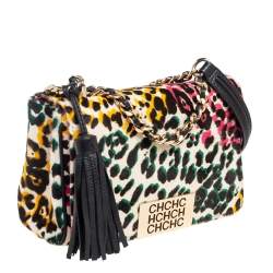 Pre Owned Carolina Herrera Multicolor Calf Hair Tassel Shoulder Bag