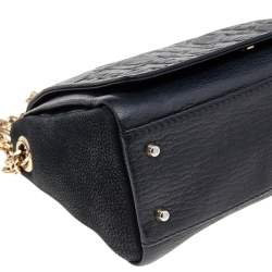 Pre Owned Carolina Herrera Black Leather Chain Flap Shoulder Bag