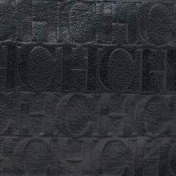 Pre Owned Carolina Herrera Black Leather Chain Flap Shoulder Bag