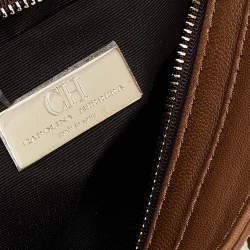 Carolina Hererra Brown Leather Fringe Chain Shoulder Bag