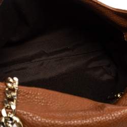 Pre Owned Carolina Herrera Brown Monogram Leather Audrey Shoulder Bag