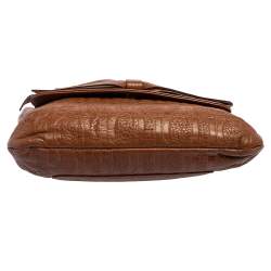 Pre Owned Carolina Herrera Brown Monogram Leather Audrey Shoulder Bag