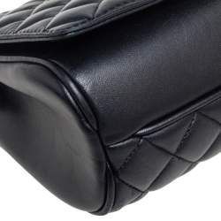 Pre Owned Carolina Herrera Black Quilted Leather Tassel Chain Shoulder Bag