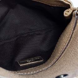 Pre Owned Carolina Herrera Gold Leather Flap Chain Shoulder Bag