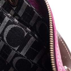 Pre Owned Carolina Herrera Tricolor Signature Embossed Leather Andy Boston Bag