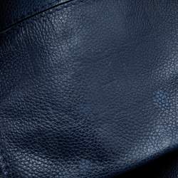 Carolina Herrera Navy Blue Leather Minuetto Top Handle Bag