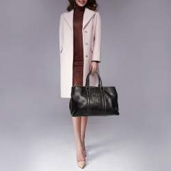 Pre Owned Carolina Herrera Black Leather Large Matteo Tote