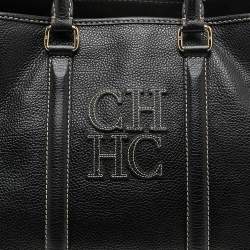 Pre Owned Carolina Herrera Black Leather Large Matteo Tote