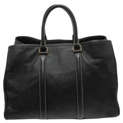Pre Owned Carolina Herrera Black Leather Large Matteo Tote
