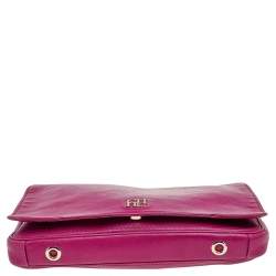 Pre Owned Carolina Herrera Hot Pink Leather New Baltazar Shoulder Bag