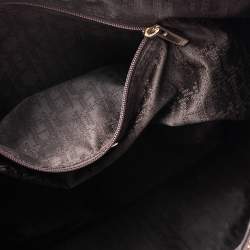 Pre Owned Carolina Herrera Metallic Gold Grained Leather Chain Tassel Hobo