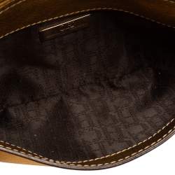 Pre Owned Carolina Herrera Metallic Gold Leather Tassel Chain Crossbody Bag