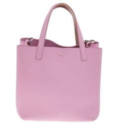 Pre Owned Carolina Herrera Pink Leather XS Matryoshka Locked Tote