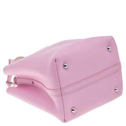 Pre Owned Carolina Herrera Pink Leather XS Matryoshka Locked Tote