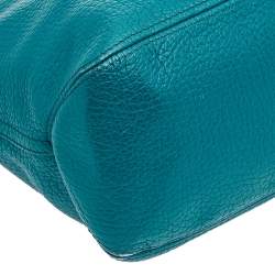 Pre Owned Carolina Herrera Dark Green Leather Tassel Zip Tote