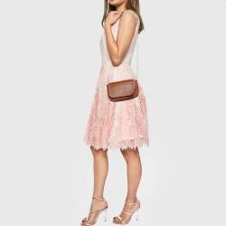 Pre Owned Carolina Herrera Brown Leather Crossbody Bag