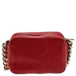 Pre Owned Carolina Herrera Red Leather Tassel Crossbody Bag