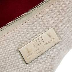 Pre Owned Carolina Herrera Red Leather Flap Shoulder Bag